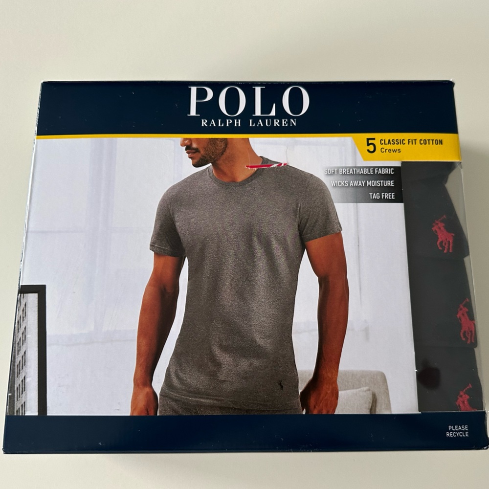 POLO RALPH LAUREN - NIB Men’s Classic Fit Cotton Crew T-Shirts Black/red Size M